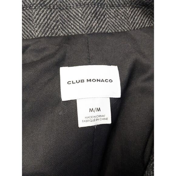 Club Monaco Size Medium Herringbone Vest Black Grey Black Pockets Sleeveless - Picture 8 of 10